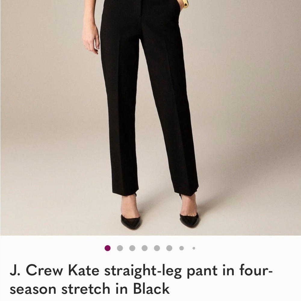 J. Crew Black Kate Straight-Leg Pants size 2P